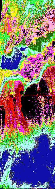 Color night composite TIMS image of Death Valley, August 17 1982.